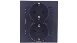 SONATA Gniazdo podwójne z/u Schuko czarny metalik GP-2RS/33