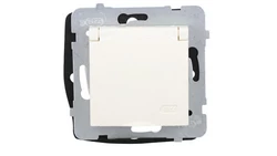 ARIA Gniazdo bryzgoszczelne z/u IP44 wieczko kolor ecru GPH-1UZ/m/27/w