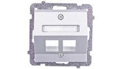 SONATA Obudowa gniazda komputerowego podwójnego srebro mat bez gniazd GPK-2RS/p/38