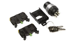 Przełącznik 3 połóżeniowy klucz 22mm czarny 2Z bez samopowrotu ST22-SAAA-20.