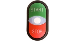 Napęd przycisku podwójny zielony/czerwony START-STOP z podświetleniem z samopowrotem M22S-DDL-GR-GB1/GB0 216703