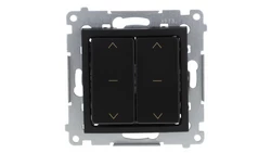 Simon 54 Łącznik roletowy podwójny (moduł) 10A 250V szybkozłącza. W komplecie z pierścieniem dekoracyjnym czarny mat DZW2.01/49