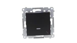 Simon 54 Łącznik schodowy z podświetleniem LED (moduł) 10AX 250V szybkozłącza, czarny mat DW6L.01/49