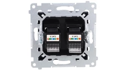 Simon 54 Gniazdo telefoniczne podwójne RJ12 (moduł) czarny mat DT2.01/49