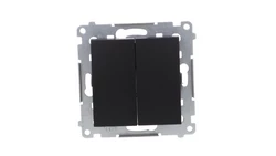 Simon 54 Łącznik świecznikowy do wersji IP44 (moduł) 10AX 250V szybkozłącza, czarny mat z wkładkę uszczelniającą DU1W DW5B.01/49