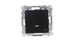 Simon 54 Łącznik krzyżowy z podświetleniem LED (moduł) 10AX 250V szybkozłącza, czarny mat DW7L.01/49