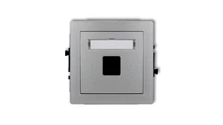DECO Gniazdo komputerowe pojedyncze bez modułu srebrny metalik 7DGM-1p PT-GN-DE-67-07-ND-00