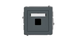 DECO Mechanizm gniazda multimedialnego pojedynczego bez modułu (standard Keystone) grafitowy mat 28DGM-1P