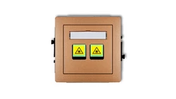 DECO Mechanizm gniazda światłowodowego/optycznego podwójnego złoty metalik 8DGOP-2