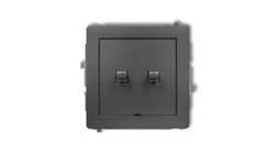 DECO Mechanizm łącznika jednobiegunowego ze schodowym w stylu amerykańskim (dwa klawisze bez piktogramów, osobne zasilanie) graf