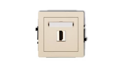 DECO Mechanizm gniazda pojedynczego HDMI 2.0 beżowy 1DHDMI-3