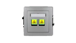 DECO Mechanizm gniazda światłowodowego/optycznego podwójnego srebrny metalik 7DGOP-2