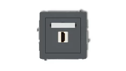 DECO Mechanizm gniazda pojedynczego HDMI 2.0 grafitowy mat 28DHDMI-3