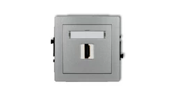 DECO Mechanizm gniazda pojedynczego HDMI 2.0 srebrny metalik 7DHDMI-3