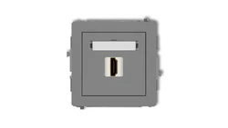 DECO Mechanizm gniazda pojedynczego HDMI 2.0 szary mat 27DHDMI-3