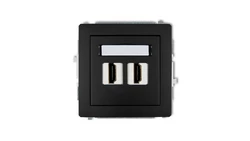 DECO Mechanizm gniazda podwójnego HDMI 2.0 czarny mat 12DHDMI-4