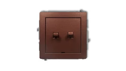 DECO Mechanizm łącznika podwójnego schodowego w stylu amerykańskim (dwa klawisze bez piktogramów) brązowy metalik 9DWPUS-33.1