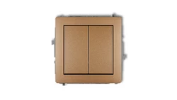 DECO Mechanizm łącznika żaluzjowego z podtrzymaniem (dwa klawisze bez piktogramów) złoty metalik 8DWP-88.1