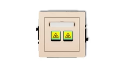 DECO Mechanizm gniazda światłowodowego/optycznego podwójnego beżowy 1DGOP-2