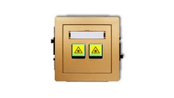 DECO Mechanizm gniazda światłowodowego/optycznego podwójnego złoty 29DGOP-2