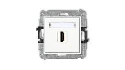 MINI Mechanizm gniazda pojedynczego HDMI 2.0 biały MHDMI-3