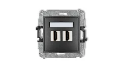 MINI Mechanizm gniazda podwójnego HDMI 2.0 grafitowy 11MHDMI-4