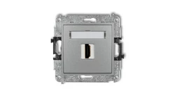 MINI Mechanizm gniazda pojedynczego HDMI 2.0 srebrny metalik 7MHDMI-3