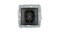 MINI Mechanizm gniazda pojedynczego z uziemieniem SCHUKO 2P+Z (przesłony torów prądowych) grafitowy 11MGP-1sp