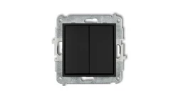 MINI Mechanizm łącznika zwiernego żaluzjowego (dwa klawisze bez piktogramów) czarny mat 12MWP-8.1