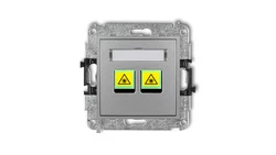 MINI Mechanizm gniazda światłowodowego/optycznego podwójnego srebrny metalik 7MGOP-2