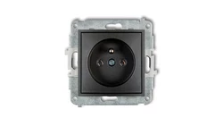 MINI Mechanizm gniazda pojedynczego z uziemieniem 2P+Z (bez przesłon torów prądowych) grafitowy 11MGP-1z