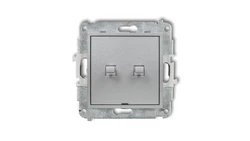 MINI Mechanizm łącznika jednobiegunowego ze schodowym w stylu amerykańskim (dwa klawisze bez piktogramów, wspólne zasilanie) sre