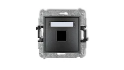 MINI Mechanizm gniazda multimedialnego pojedynczego bez modułu (standard Keystone) grafitowy 11MGM-1P