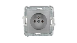 MINI Mechanizm gniazda pojedynczego z uziemieniem 2P+Z (bez przesłon torów prądowych) srebrny metalik 7MGP-1z