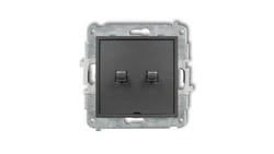 MINI Mechanizm łącznika jednobiegunowego ze schodowym w stylu amerykańskim (dwa klawisze bez piktogramów, osobne zasilanie) graf