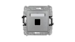 MINI Mechanizm gniazda multimedialnego pojedynczego bez modułu (standard Keystone) srebrny metalik 7MGM-1P