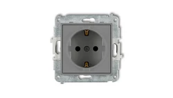 Mechanizm gniazda pojedynczego z uziemieniem SCHUKO 2P+Z (przesłony torów prądowych) szary mat 27MGP-1sp