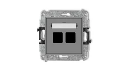 Mechanizm gniazda multimedialnego podwójnego bez modułu (standard Keystone) 27MGM-2P