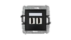 MINI Mechanizm gniazda podwójnego HDMI 2.0 czarny mat 12MHDMI-4