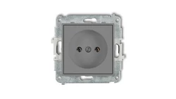 MINI Mechanizm gniazda pojedynczego bez uziemienia 2P (bez przesłon torów prądowych) szary mat 27MGP-1