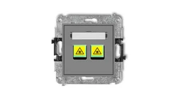 MINI Mechanizm gniazda światłowodowego/optycznego podwójnego szary mat 27MGOP-2