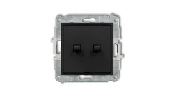 MINI Mechanizm łącznika jednobiegunowego ze schodowym w stylu amerykańskim (dwa klawisze bez piktogramów, wspólne zasilanie) cza