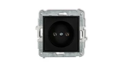 MINI Mechanizm gniazda pojedynczego bez uziemienia 2P (bez przesłon torów prądowych) czarny mat 12MGP-1