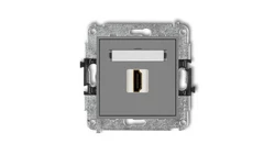 MINI Mechanizm gniazda pojedynczego HDMI 2.0 szary mat 27MHDMI-3