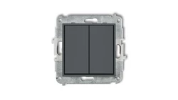 MINI Mechanizm łącznika żaluzjowego z podtrzymaniem (dwa klawisze bez piktogramów) grafitowy mat 28MWP-88.1