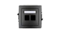 DECO Mechanizm gniazda komputerowego podwójnego bez modułu grafitowy 11DGM2p PT-GN-DE-80-30-ND-00