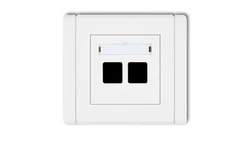 FLEXI Mechanizm gniazda komputerowego podwójnego bez modułu biały FGM-2p PT-GN-FL-80-00-00-00