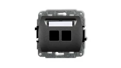 TREND Mechanizm gniazda komputerowego podwójnego bez modułu grafitowy 11GM-2p PT-GN-TR-80-30-ND-00
