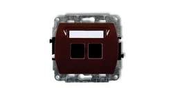 TREND Mechanizm gniazda komputerowego podwójnego bez modułu brązowy 4GM-2p PT-GN-TR-80-04-ND-00