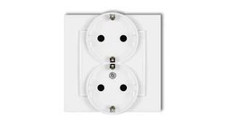 Gniazdo podwójne z uziemieniem SCHUKO 2x(2P+Z) (przesłony torów prądowych) MGP-2sp